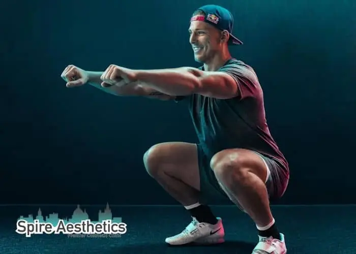 Image of man build leg muscle Renfrew through exercise