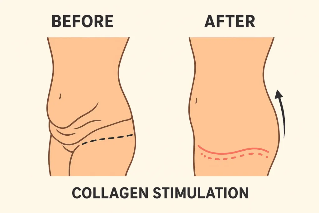 Before and after results for sagging skin after weight loss injections Renfrew