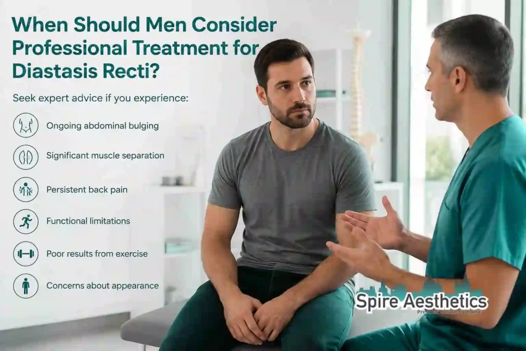 When Should Men Consider Professional Treatment for Diastasis Recti Renfrew?
