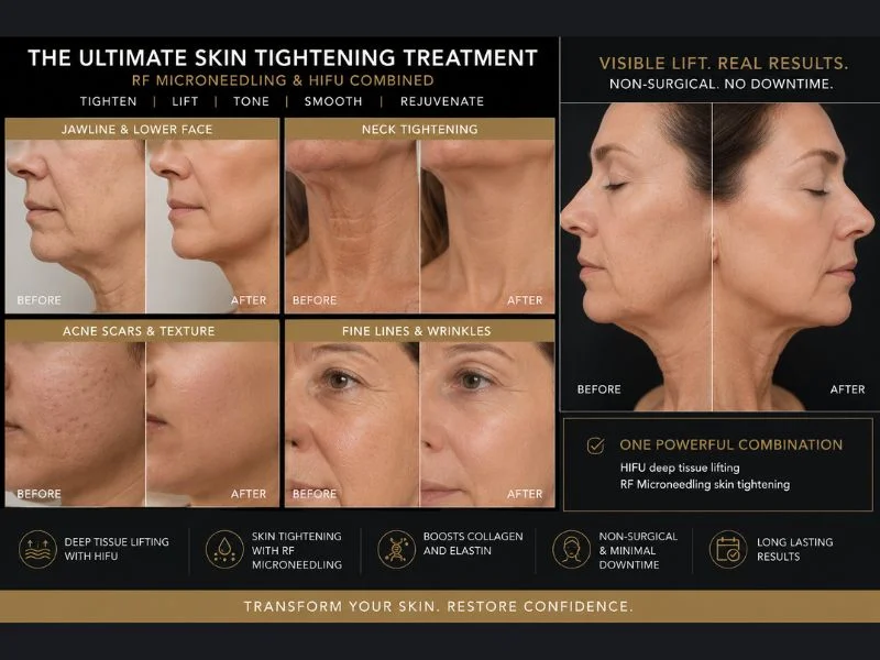 Results of combined treatment for the ultimate skin tightening treatment Renfrew